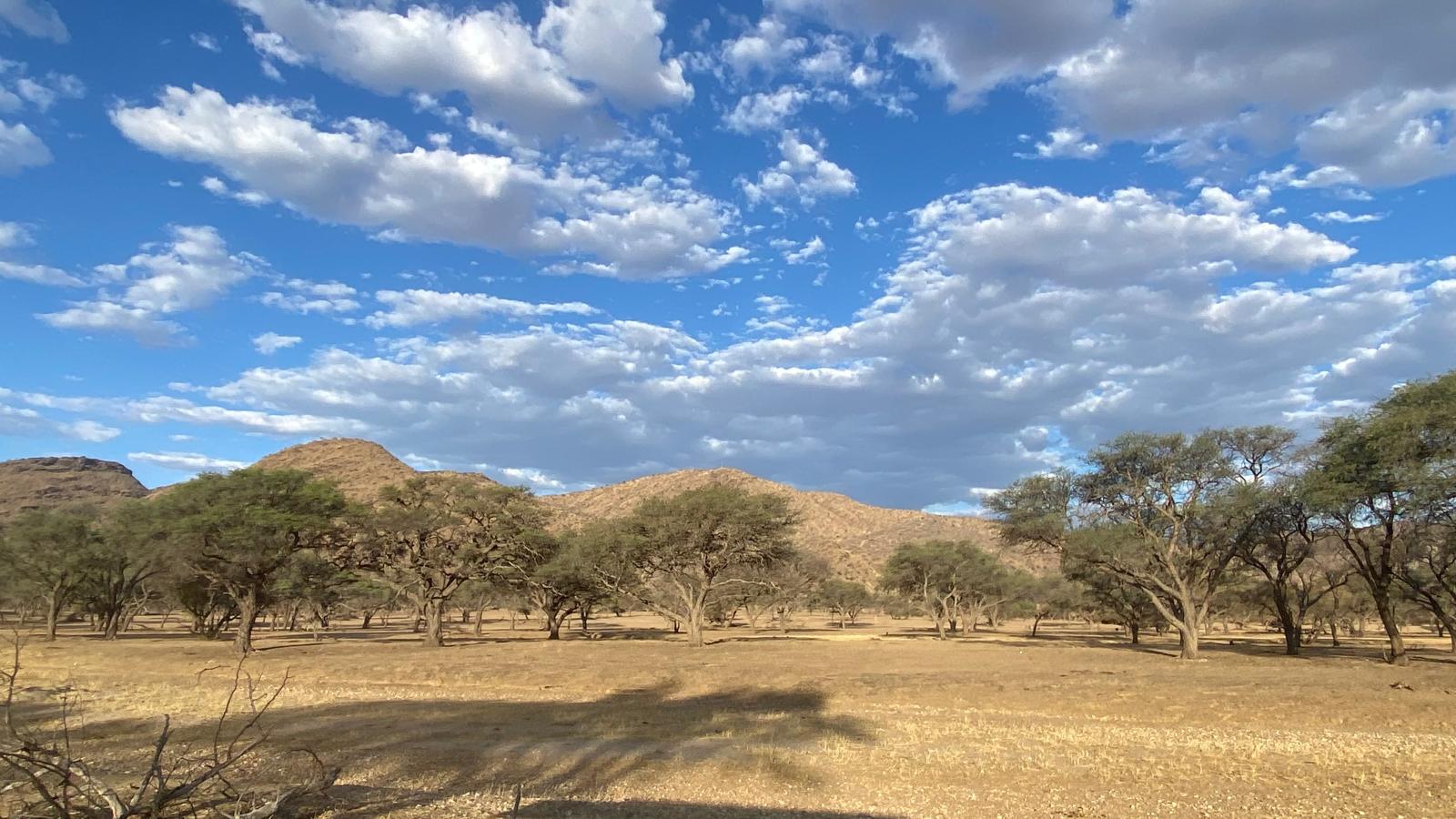 The Otjihavera Mountains and open landscape at Okapuka Game Reserve, Namibia