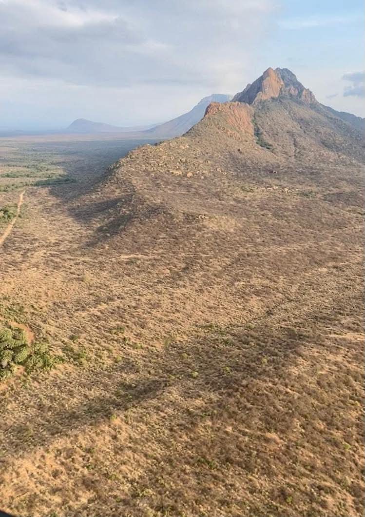 Rocky mountain landscape in Tsavo West National Park, Kenya